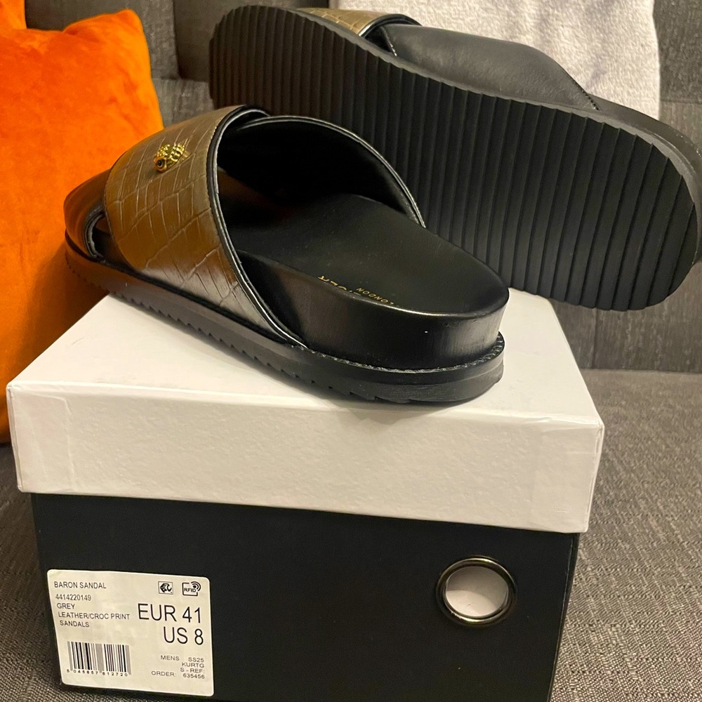 Kurt Geiger Baron Croco Slide Sandals - Picture 4 of 4